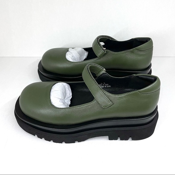JEFFREY CAMPBELL FREE PEOPLE — PIPER PLATFORM MARY JANES, OLIVE, SIZE US 6.5 - Picture 15 of 17